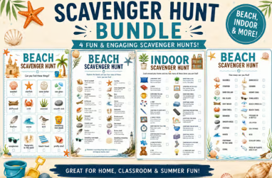 Beach Scavenger Hunt Bundle | Pre-K–5th Grade | Outdoor & Indoor Activities